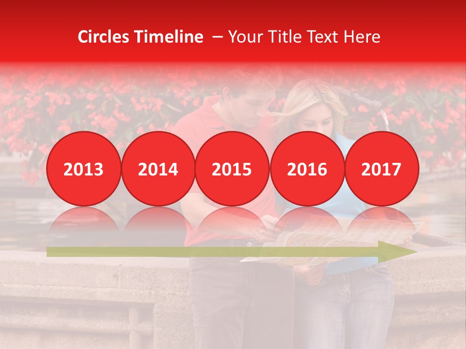 Tourist, A Couple, Are On Sightseeing Tour, With A Map PowerPoint Template