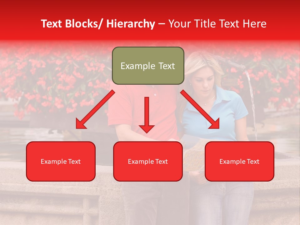 Tourist, A Couple, Are On Sightseeing Tour, With A Map PowerPoint Template