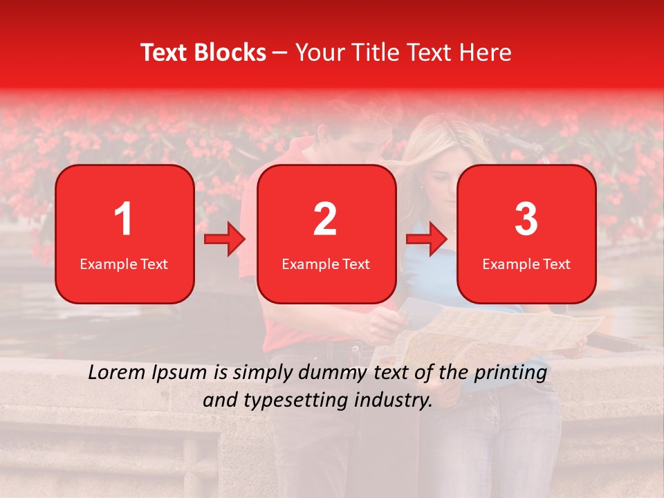 Tourist, A Couple, Are On Sightseeing Tour, With A Map PowerPoint Template