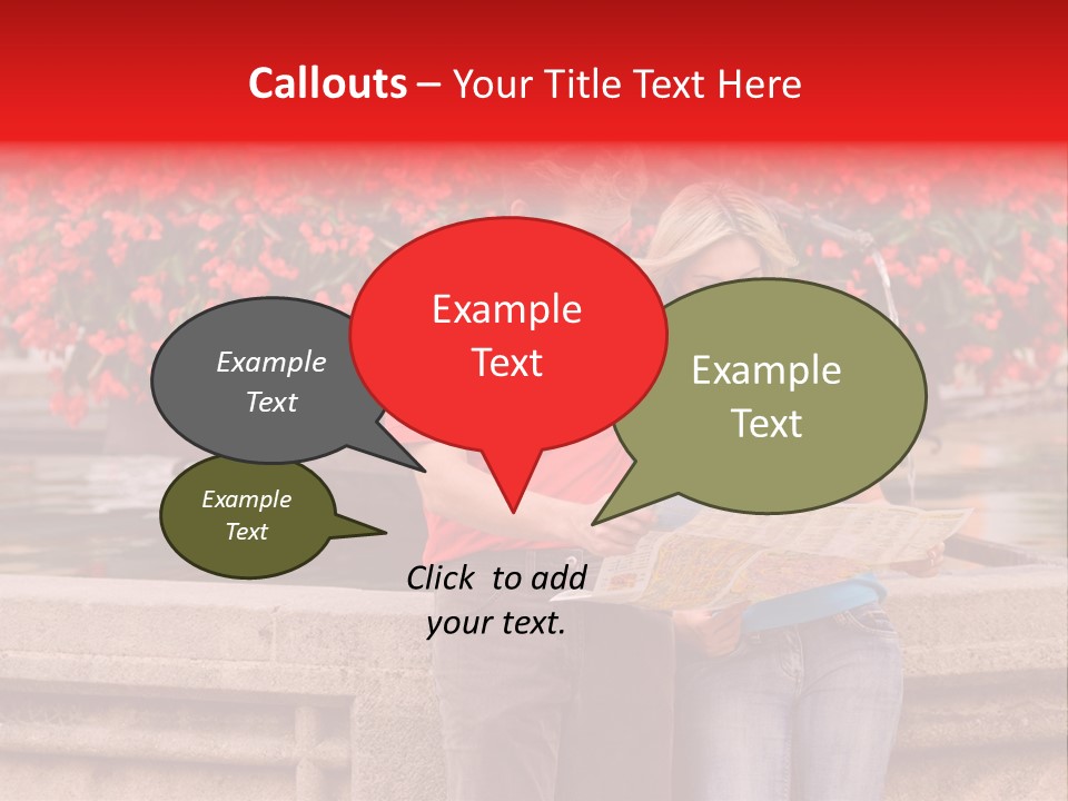 Tourist, A Couple, Are On Sightseeing Tour, With A Map PowerPoint Template