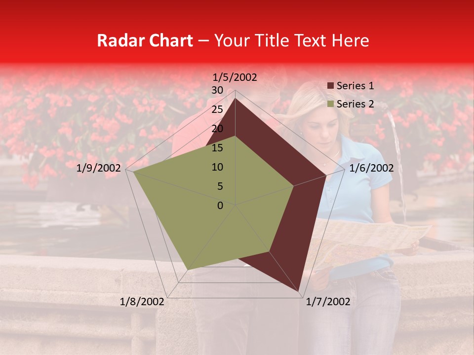 Tourist, A Couple, Are On Sightseeing Tour, With A Map PowerPoint Template