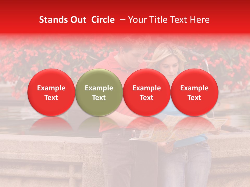 Tourist, A Couple, Are On Sightseeing Tour, With A Map PowerPoint Template