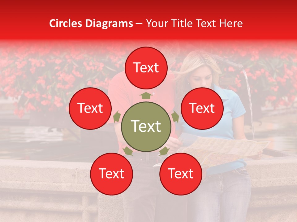 Tourist, A Couple, Are On Sightseeing Tour, With A Map PowerPoint Template