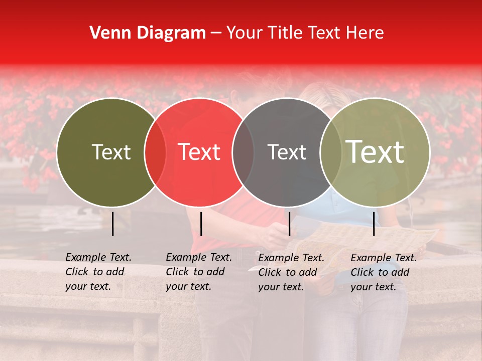 Tourist, A Couple, Are On Sightseeing Tour, With A Map PowerPoint Template