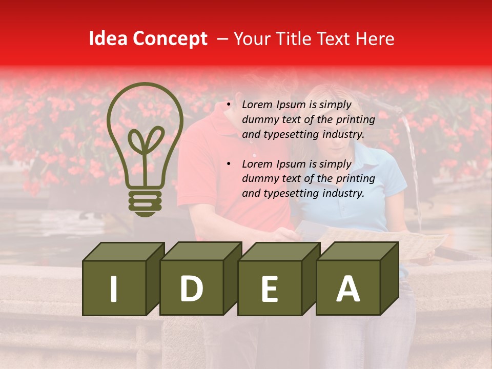 Tourist, A Couple, Are On Sightseeing Tour, With A Map PowerPoint Template