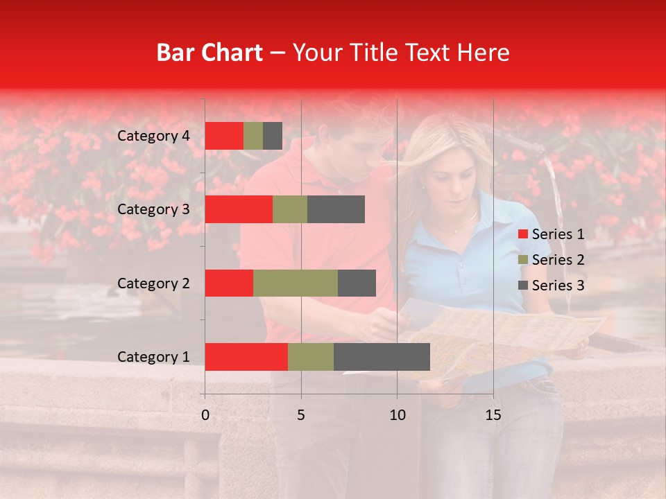 Tourist, A Couple, Are On Sightseeing Tour, With A Map PowerPoint Template