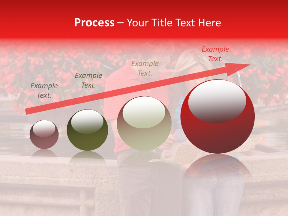 Tourist, A Couple, Are On Sightseeing Tour, With A Map PowerPoint Template