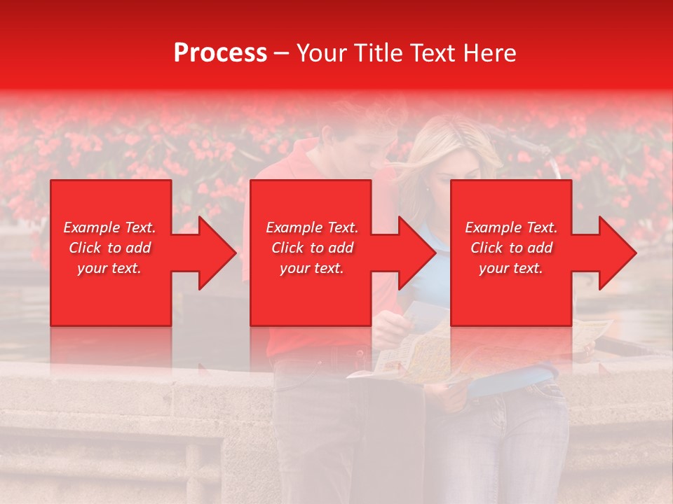 Tourist, A Couple, Are On Sightseeing Tour, With A Map PowerPoint Template