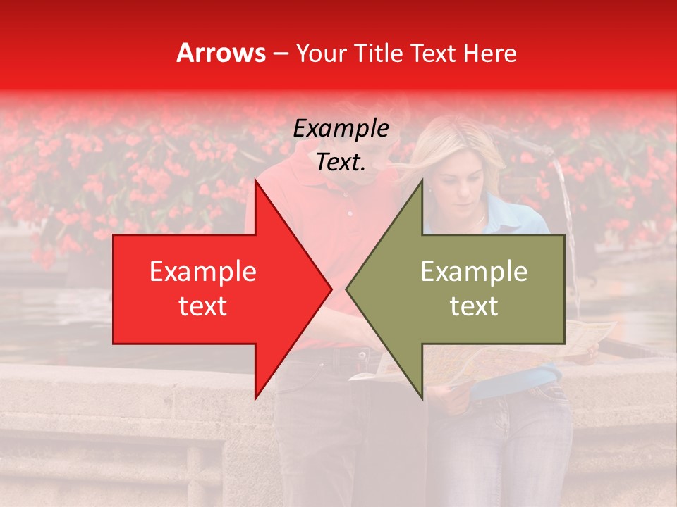 Tourist, A Couple, Are On Sightseeing Tour, With A Map PowerPoint Template