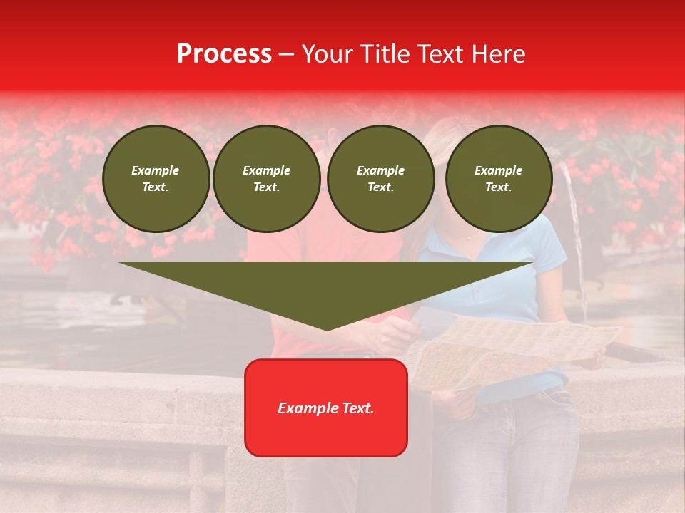Tourist, A Couple, Are On Sightseeing Tour, With A Map PowerPoint Template