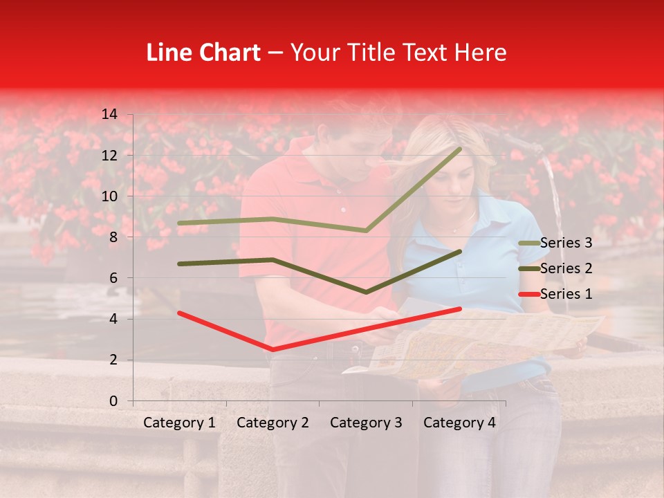 Tourist, A Couple, Are On Sightseeing Tour, With A Map PowerPoint Template