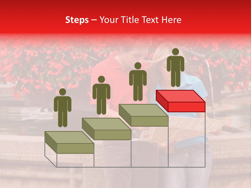 Tourist, A Couple, Are On Sightseeing Tour, With A Map PowerPoint Template