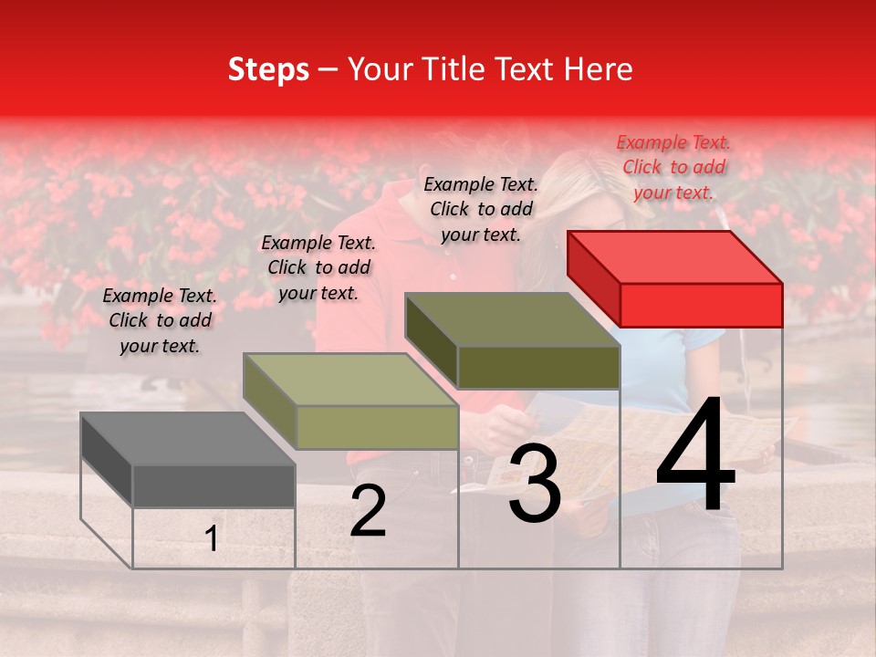 Tourist, A Couple, Are On Sightseeing Tour, With A Map PowerPoint Template