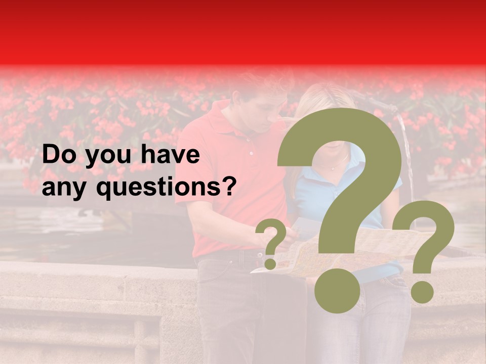 Tourist, A Couple, Are On Sightseeing Tour, With A Map PowerPoint Template