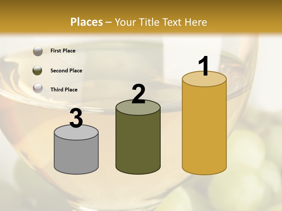 Still-Life With Bunch Of Grapes And White Wine PowerPoint Template