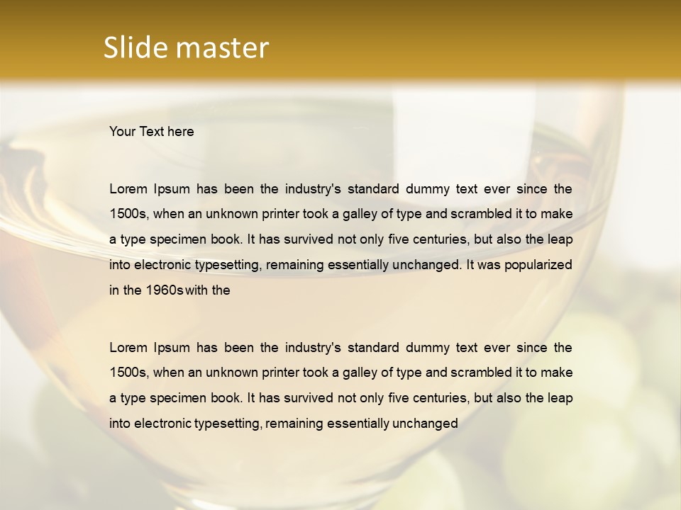 Still-Life With Bunch Of Grapes And White Wine PowerPoint Template