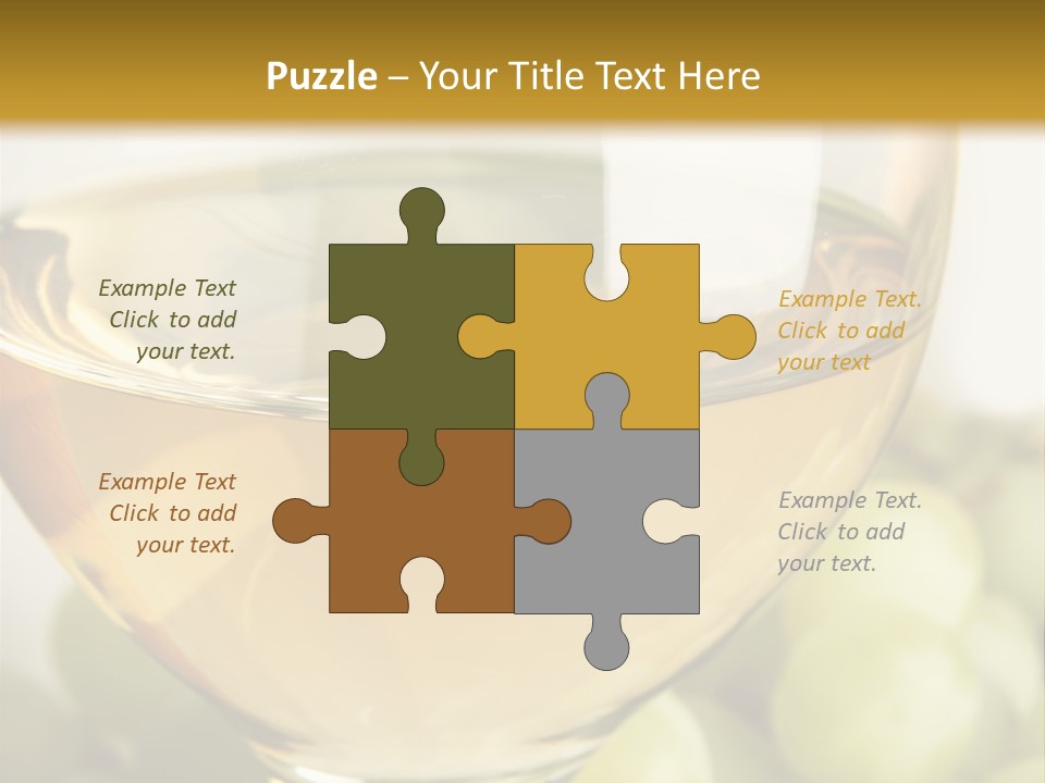 Still-Life With Bunch Of Grapes And White Wine PowerPoint Template