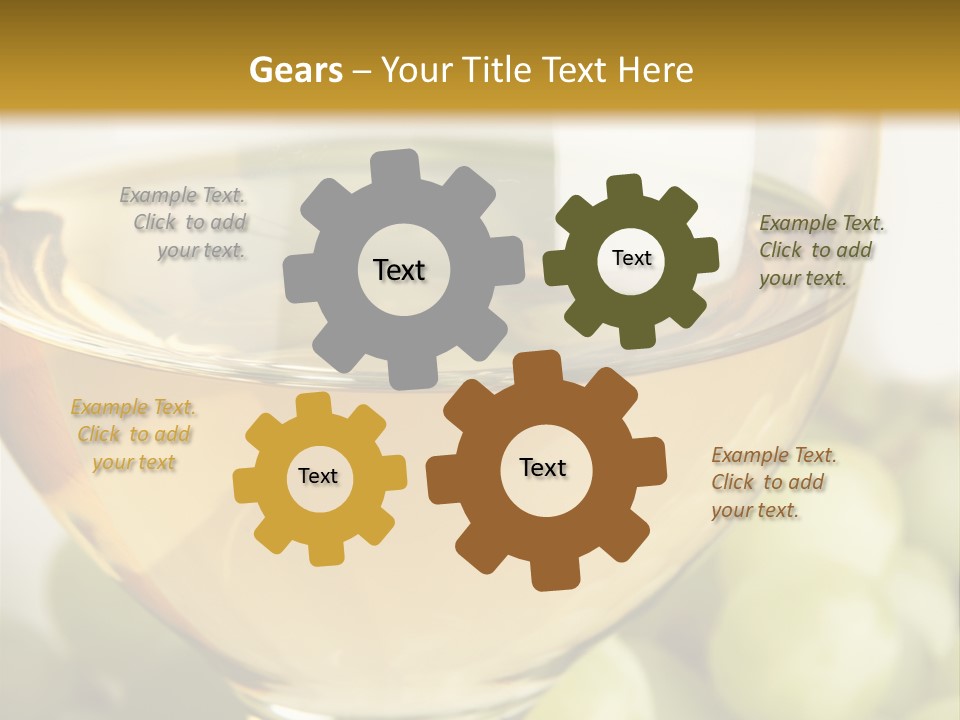 Still-Life With Bunch Of Grapes And White Wine PowerPoint Template