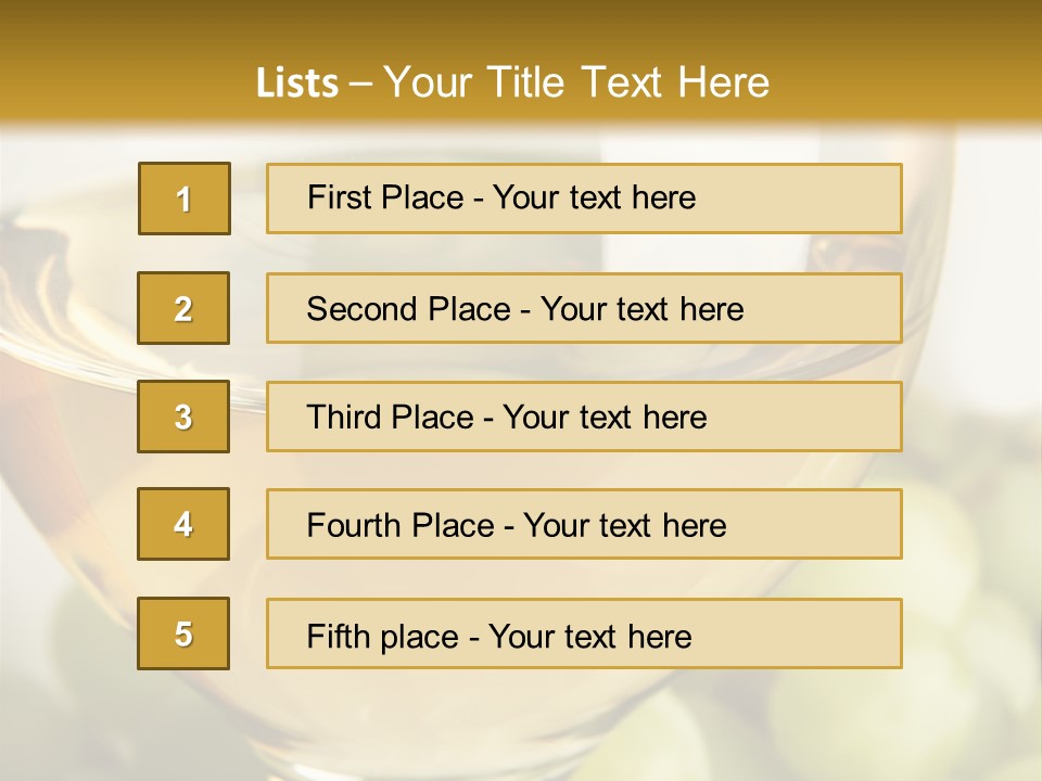 Still-Life With Bunch Of Grapes And White Wine PowerPoint Template