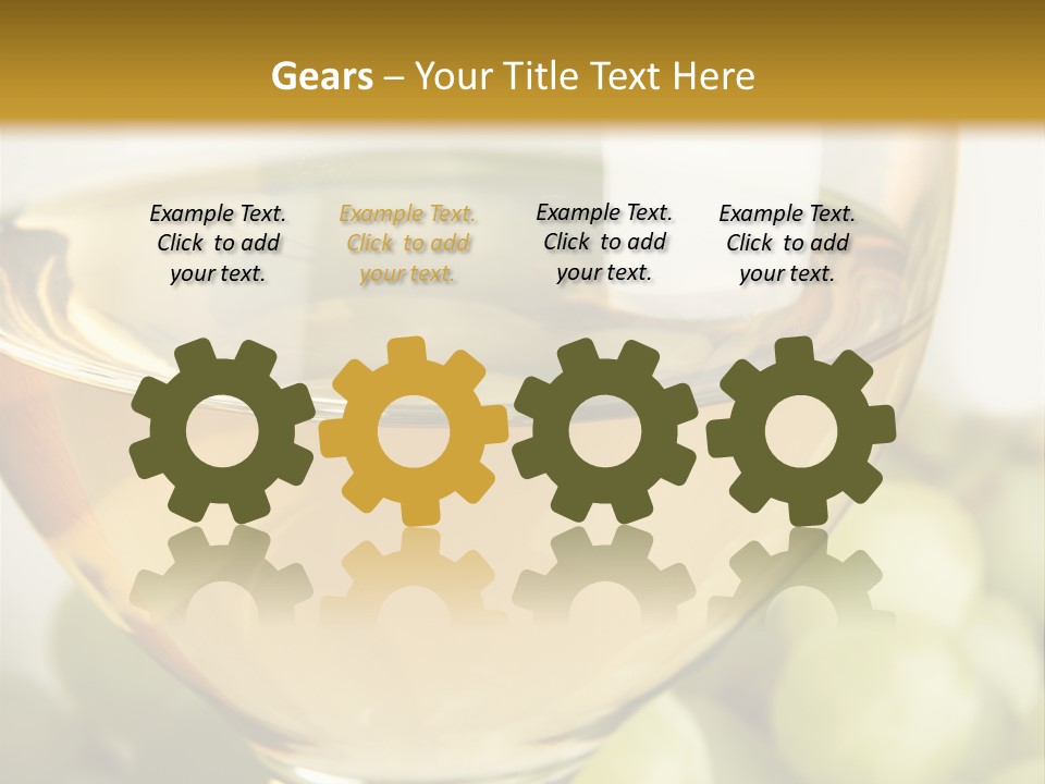 Still-Life With Bunch Of Grapes And White Wine PowerPoint Template