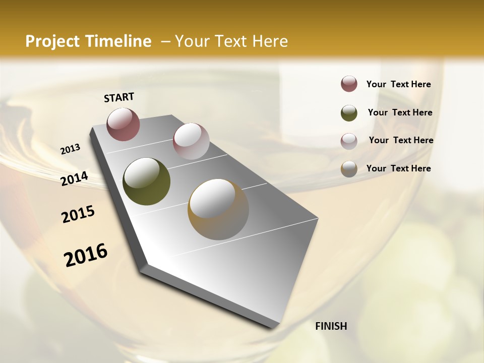 Still-Life With Bunch Of Grapes And White Wine PowerPoint Template