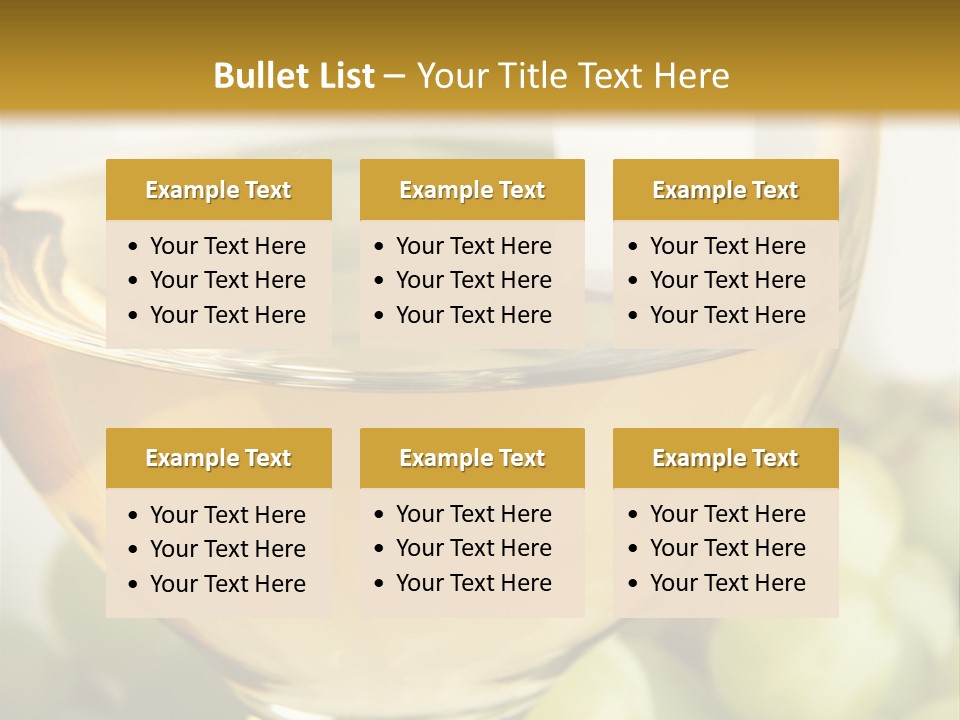 Still-Life With Bunch Of Grapes And White Wine PowerPoint Template