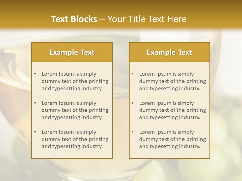 Still-Life With Bunch Of Grapes And White Wine PowerPoint Template