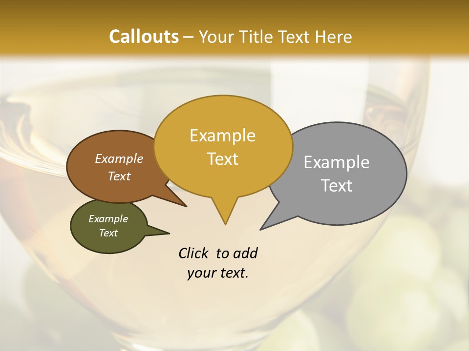 Still-Life With Bunch Of Grapes And White Wine PowerPoint Template