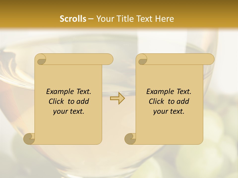 Still-Life With Bunch Of Grapes And White Wine PowerPoint Template