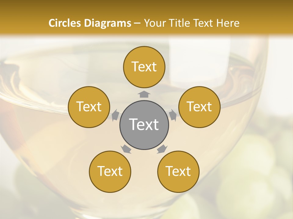 Still-Life With Bunch Of Grapes And White Wine PowerPoint Template