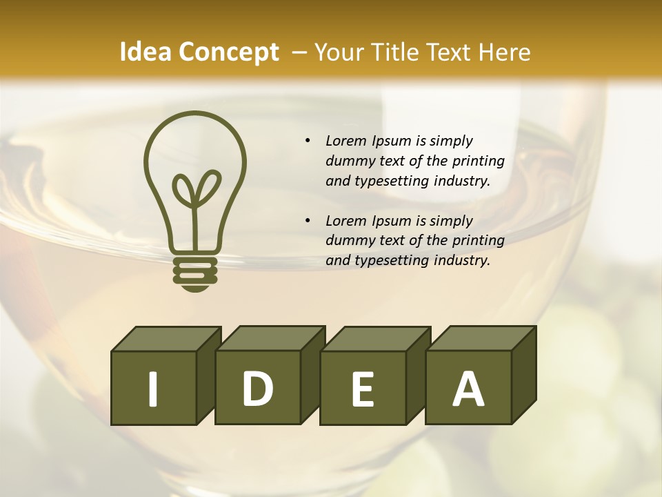 Still-Life With Bunch Of Grapes And White Wine PowerPoint Template