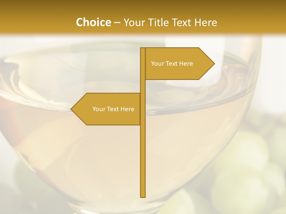 Still-Life With Bunch Of Grapes And White Wine PowerPoint Template