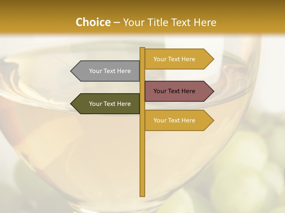 Still-Life With Bunch Of Grapes And White Wine PowerPoint Template