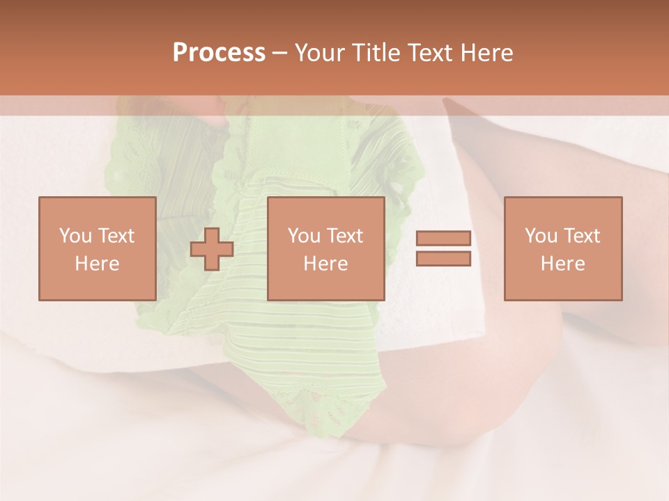 Close Up Of Female Hands Holding Feminine Hygienic Pad, Preparing To Stick It To Her Green Panties PowerPoint Template