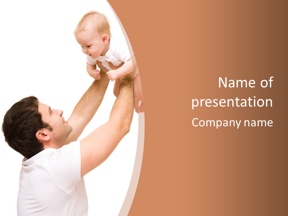 Father's Love. Cute Baby With Father. PowerPoint Template