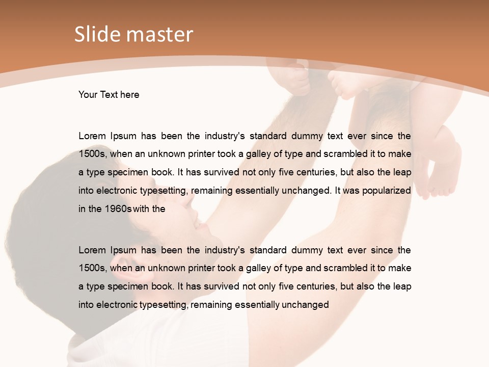 Father's Love. Cute Baby With Father. PowerPoint Template