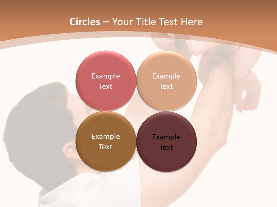 Father's Love. Cute Baby With Father. PowerPoint Template