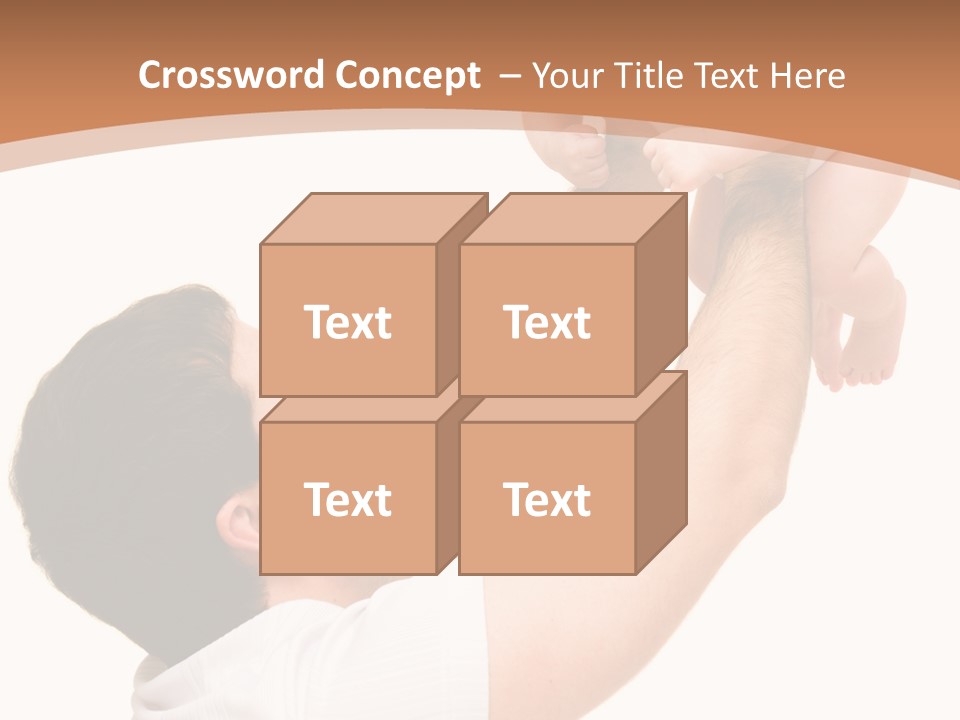 Father's Love. Cute Baby With Father. PowerPoint Template