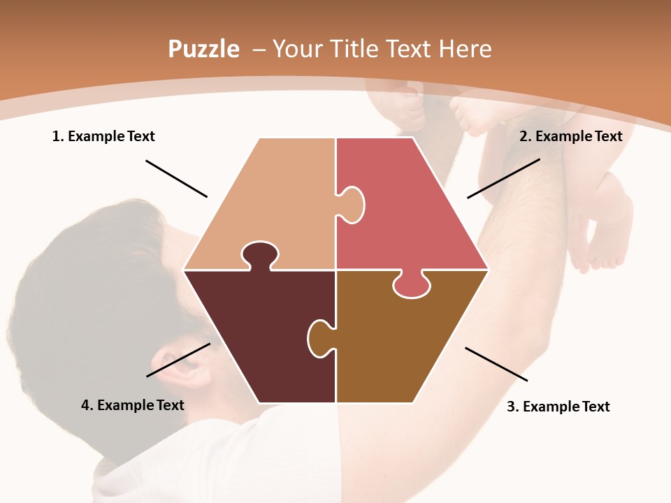 Father's Love. Cute Baby With Father. PowerPoint Template