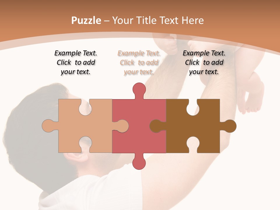 Father's Love. Cute Baby With Father. PowerPoint Template