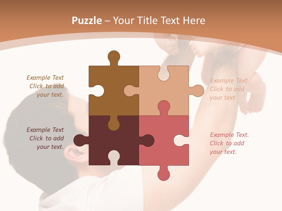 Father's Love. Cute Baby With Father. PowerPoint Template