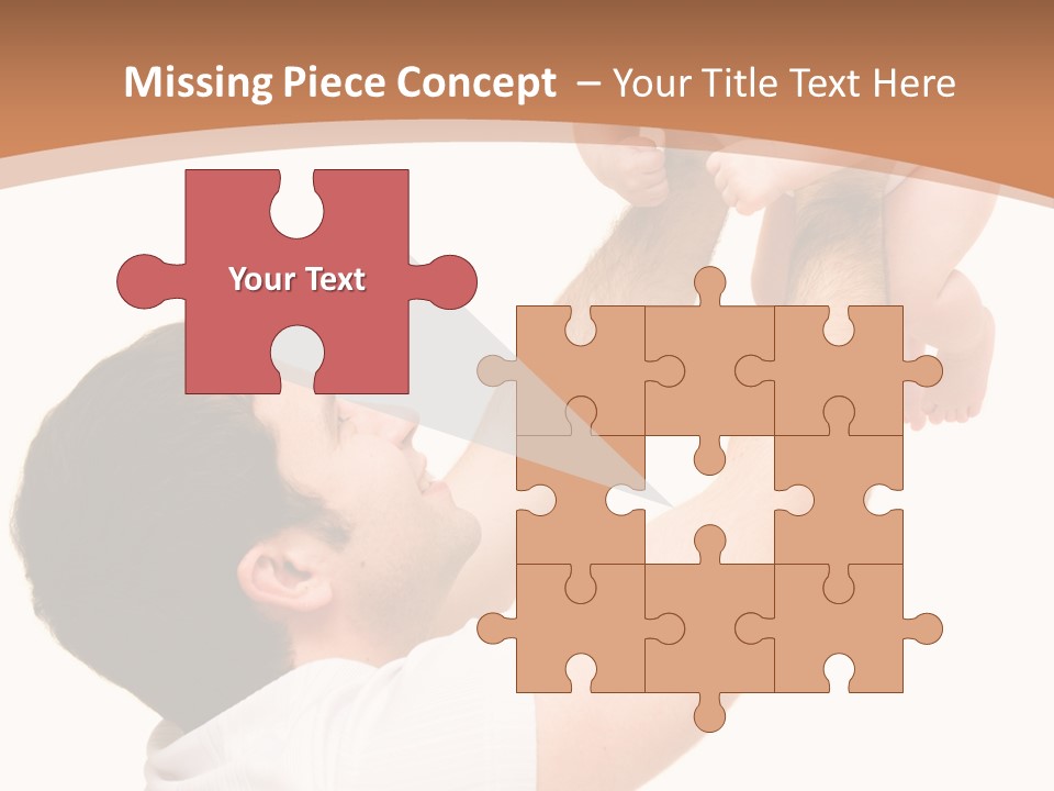 Father's Love. Cute Baby With Father. PowerPoint Template