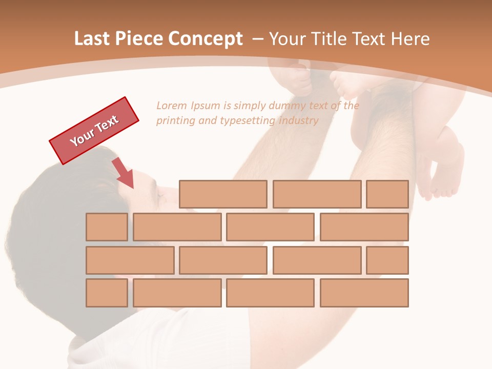 Father's Love. Cute Baby With Father. PowerPoint Template