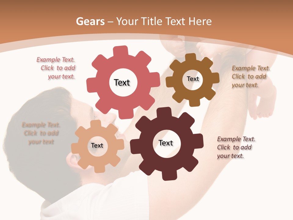 Father's Love. Cute Baby With Father. PowerPoint Template