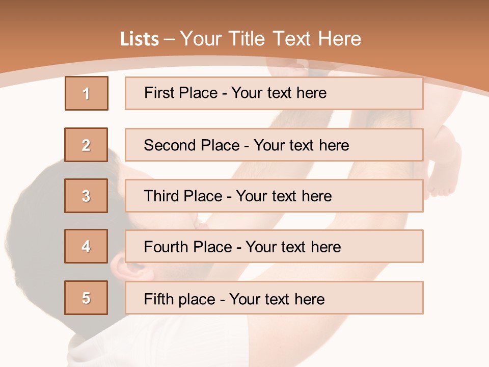 Father's Love. Cute Baby With Father. PowerPoint Template