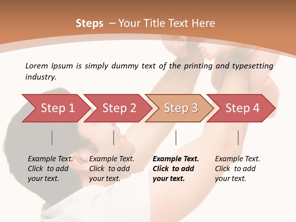 Father's Love. Cute Baby With Father. PowerPoint Template