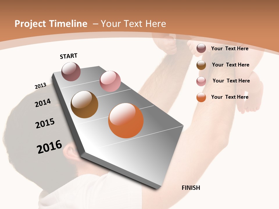 Father's Love. Cute Baby With Father. PowerPoint Template