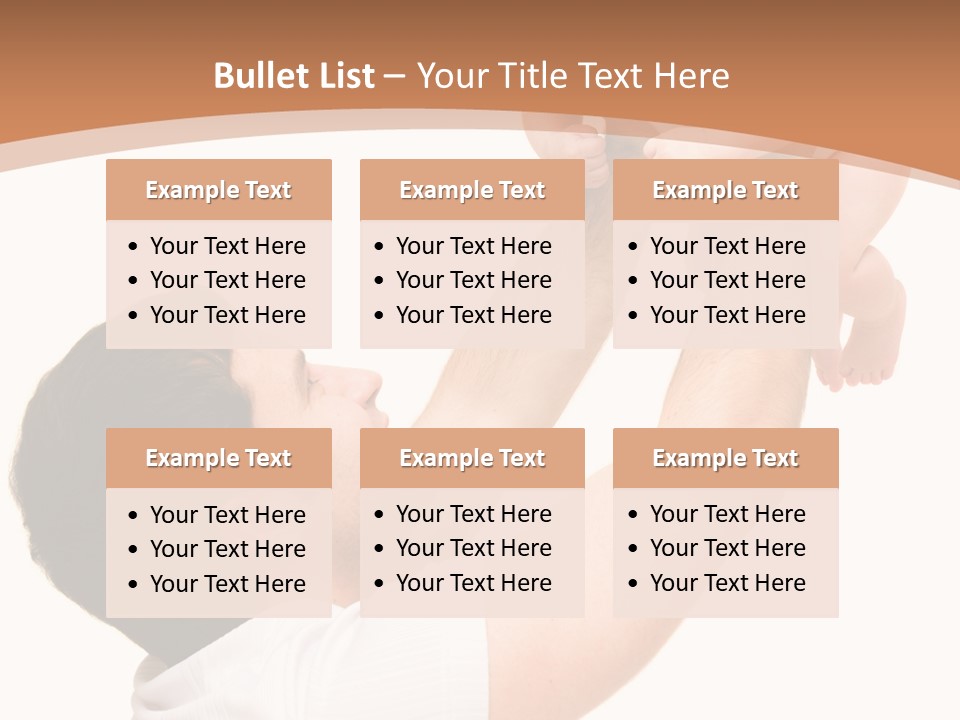 Father's Love. Cute Baby With Father. PowerPoint Template