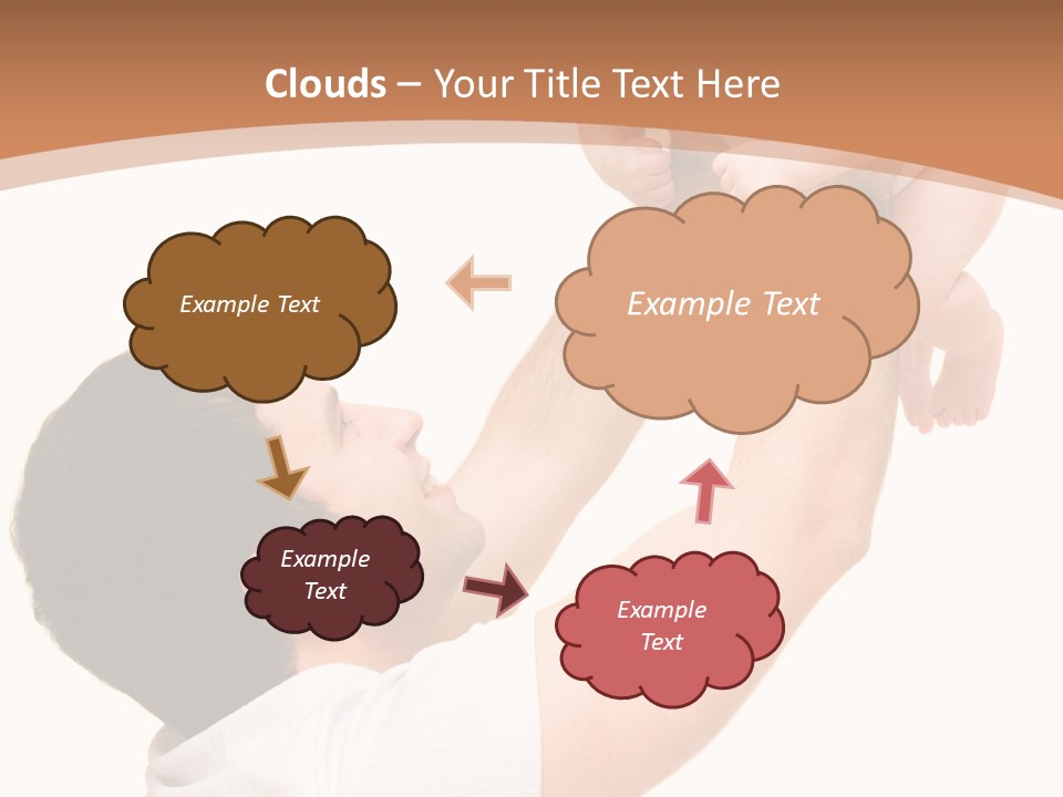 Father's Love. Cute Baby With Father. PowerPoint Template