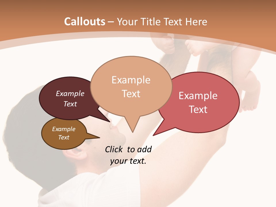 Father's Love. Cute Baby With Father. PowerPoint Template